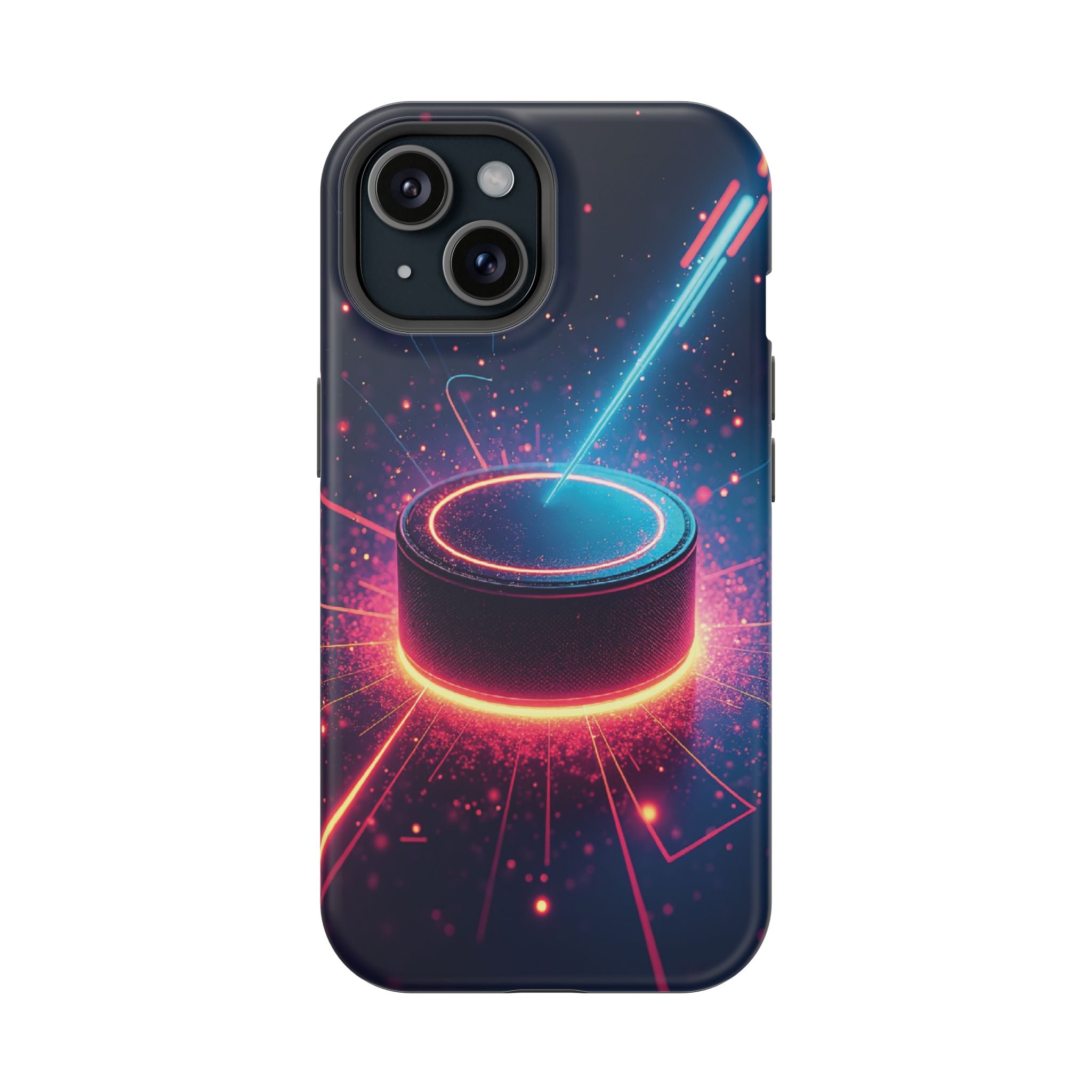 Neon Laser Hockey Puck Impact-Resistant Phone Case - Magnolia Wild SC