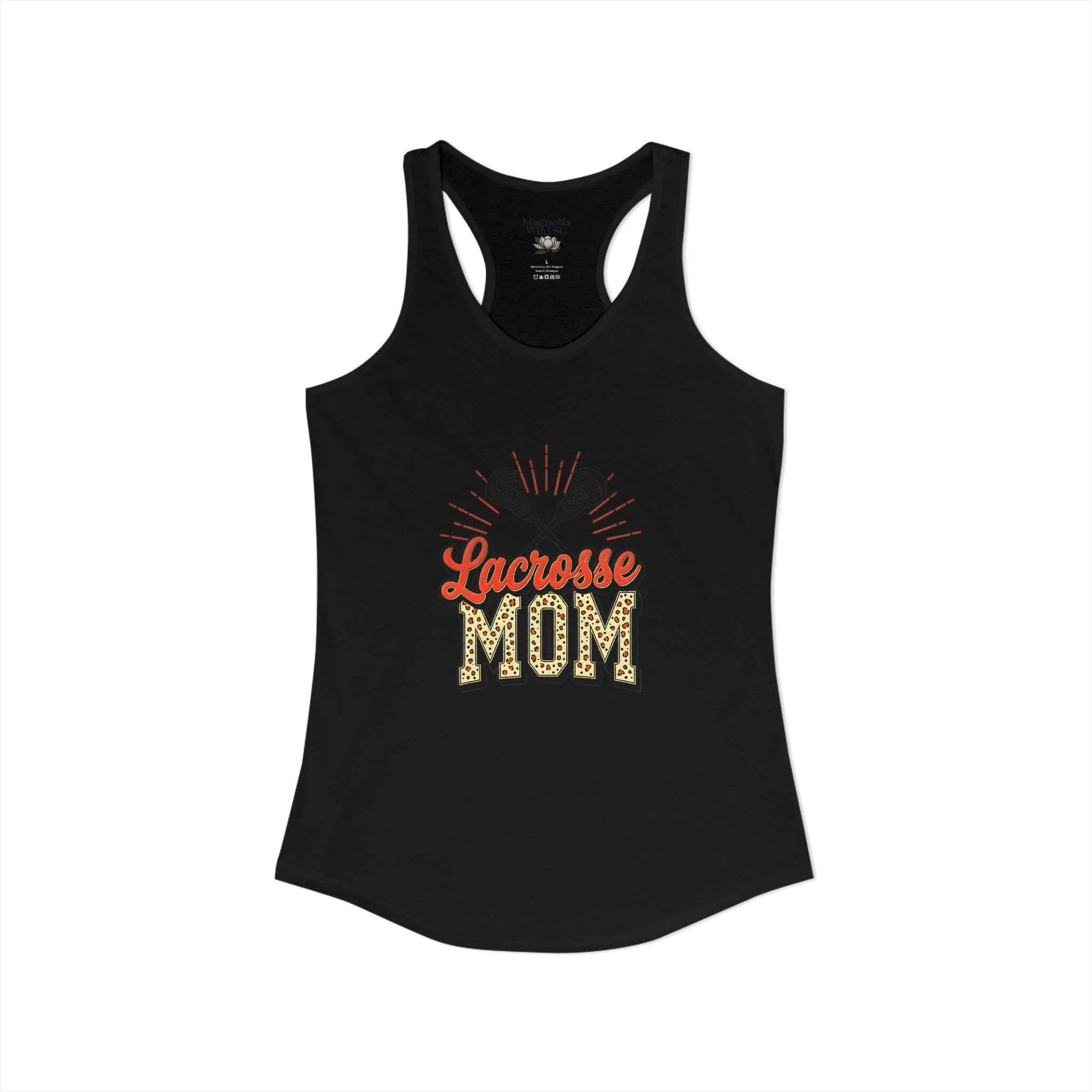 Lacrosse Mom Racerback Tank – Personalized Name & Number Option