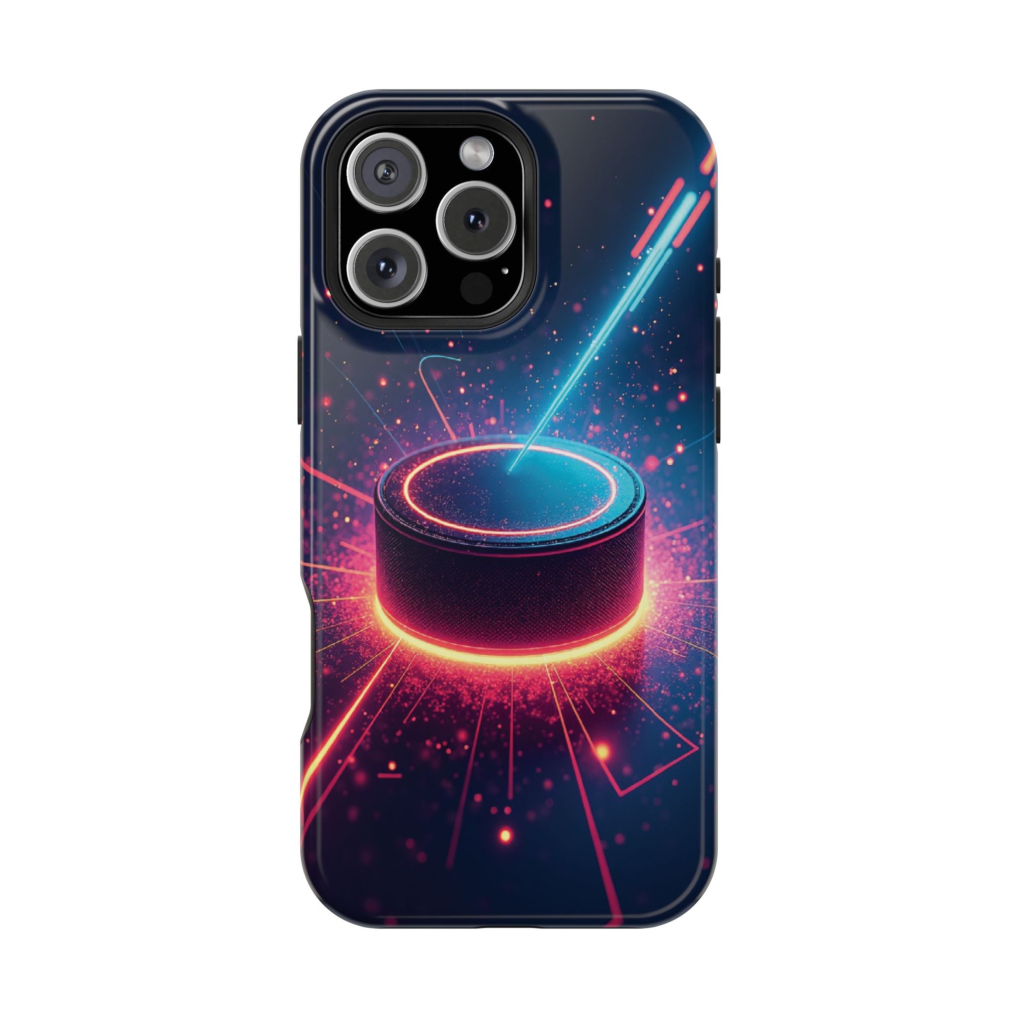 Neon Laser Hockey Puck Impact-Resistant Phone Case - Magnolia Wild SC