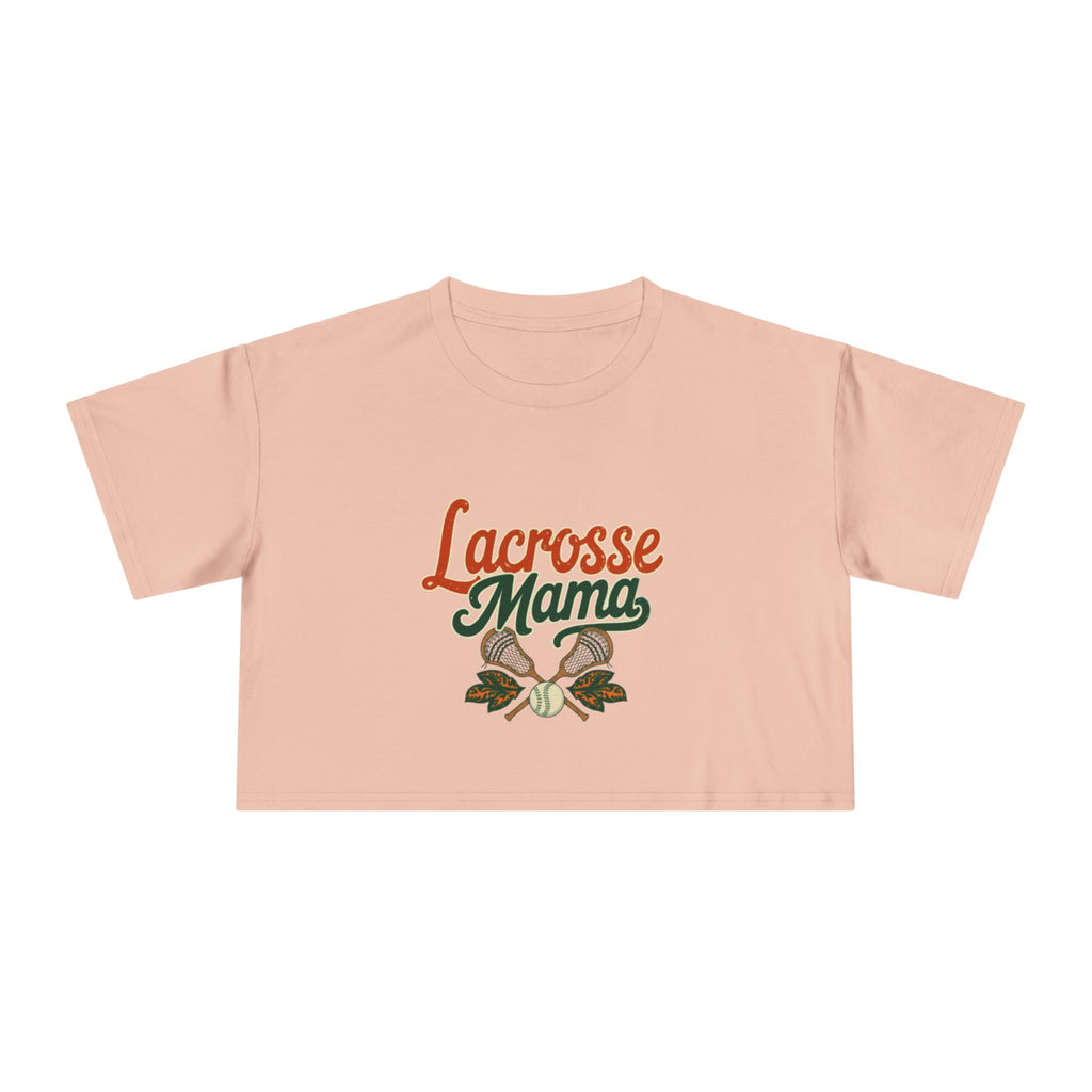 Lacrosse Mama Crop Tee | Retro Lacrosse Graphic, Mom Sports Top - Magnolia Wild SC