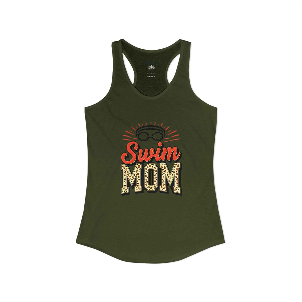 Swim Mom Racerback Tank – Personalized Name & Number Option