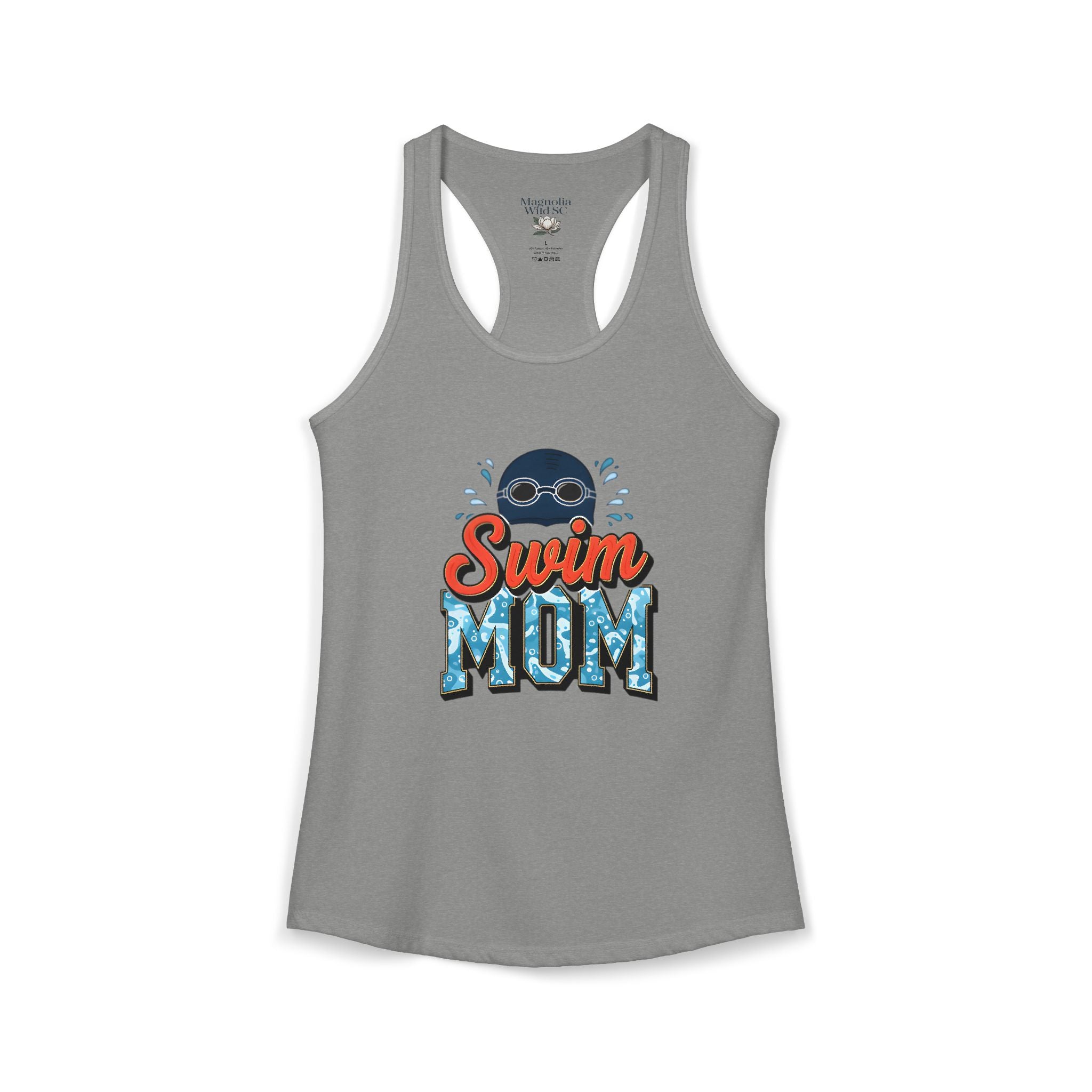 Swim Mom Racerback Tank – Personalized Name & Number Option | Lightweight Women’s Swim Tank Top - Magnolia Wild SC