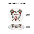 Lacrosse Mom Car Coasters – 2 Pack Ceramic Absorbent Cup Holder Inserts with Cork Base - Magnolia Wild SC