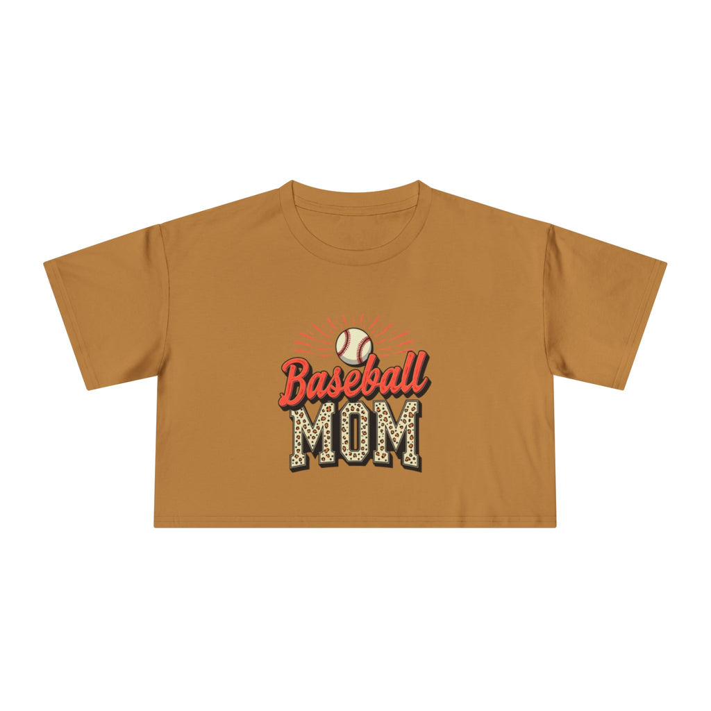 Baseball Mom Cheetah Print Women's Crop Tee - Magnolia Wild SC