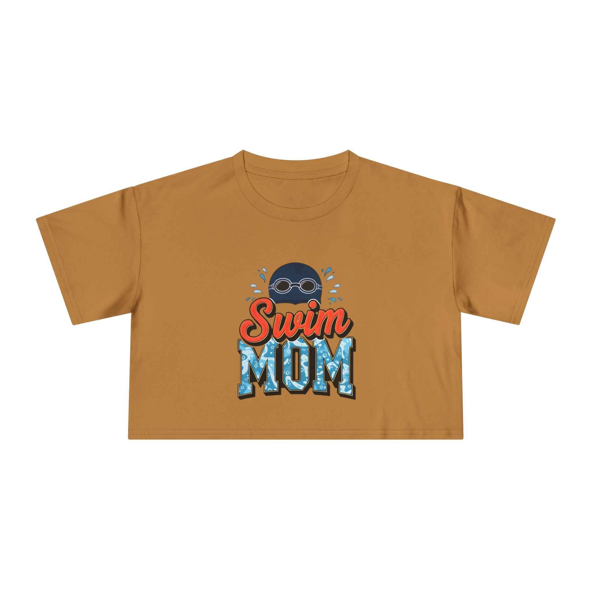 Swim Mom Print Crop Tee