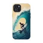 Surfer Riding a Wave iPhone Case — Magnetic Impact-Resistant - Magnolia Wild SC