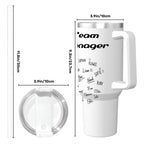 Customizable Team Spirit 40oz Insulated Tumbler with Handle and Straw for Team Manager or Coaches Gifts - Magnolia Wild SC