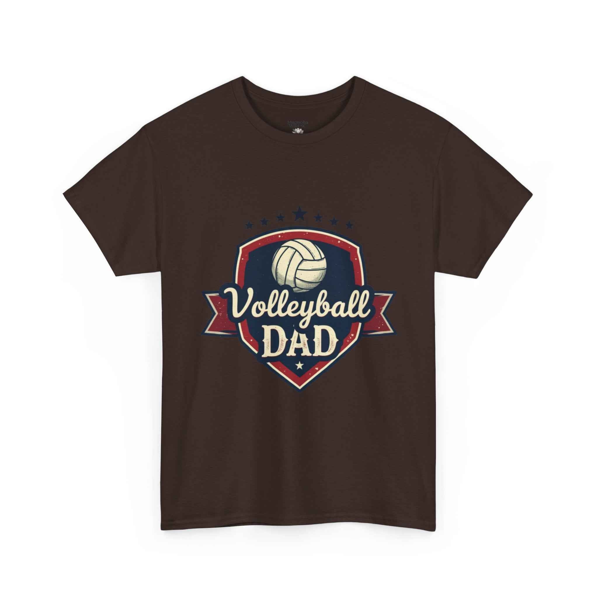 Retro Badge Style: The Vintage Volleyball Dad Shield Tee