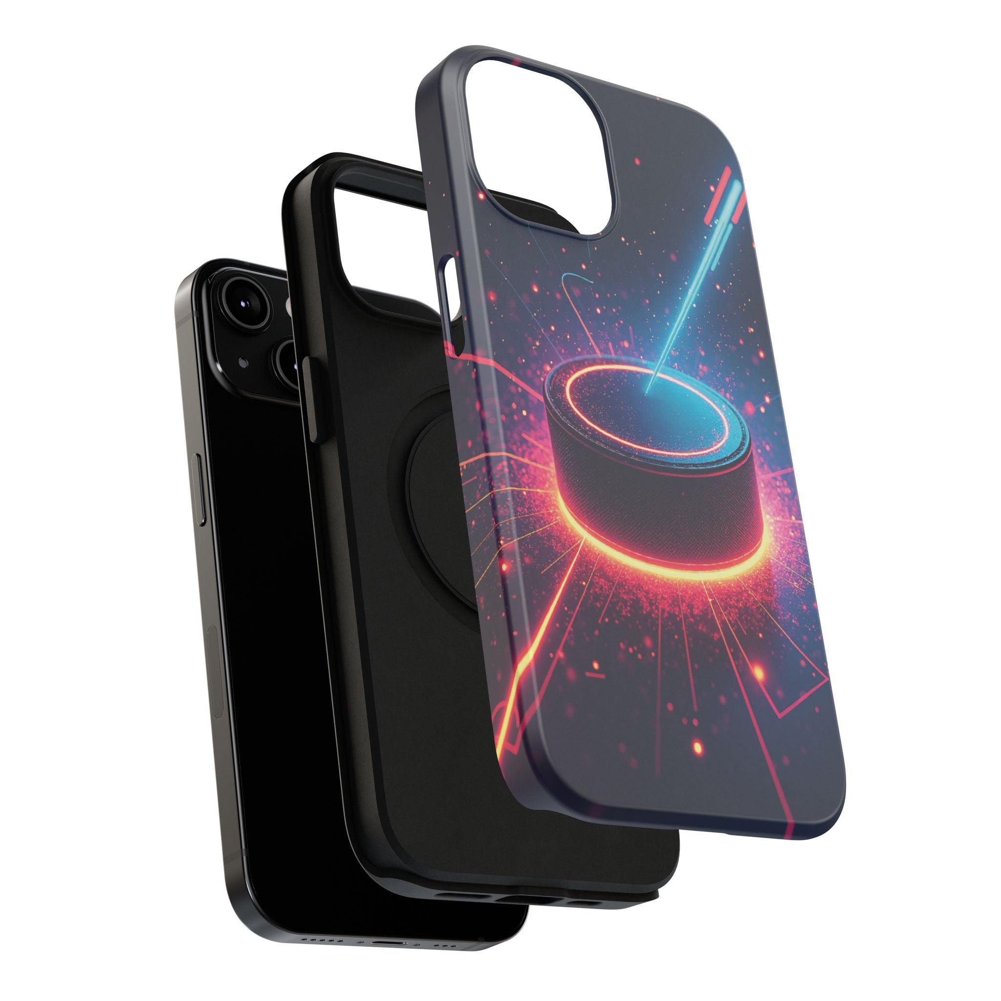 Neon Laser Hockey Puck Impact-Resistant Phone Case - Magnolia Wild SC