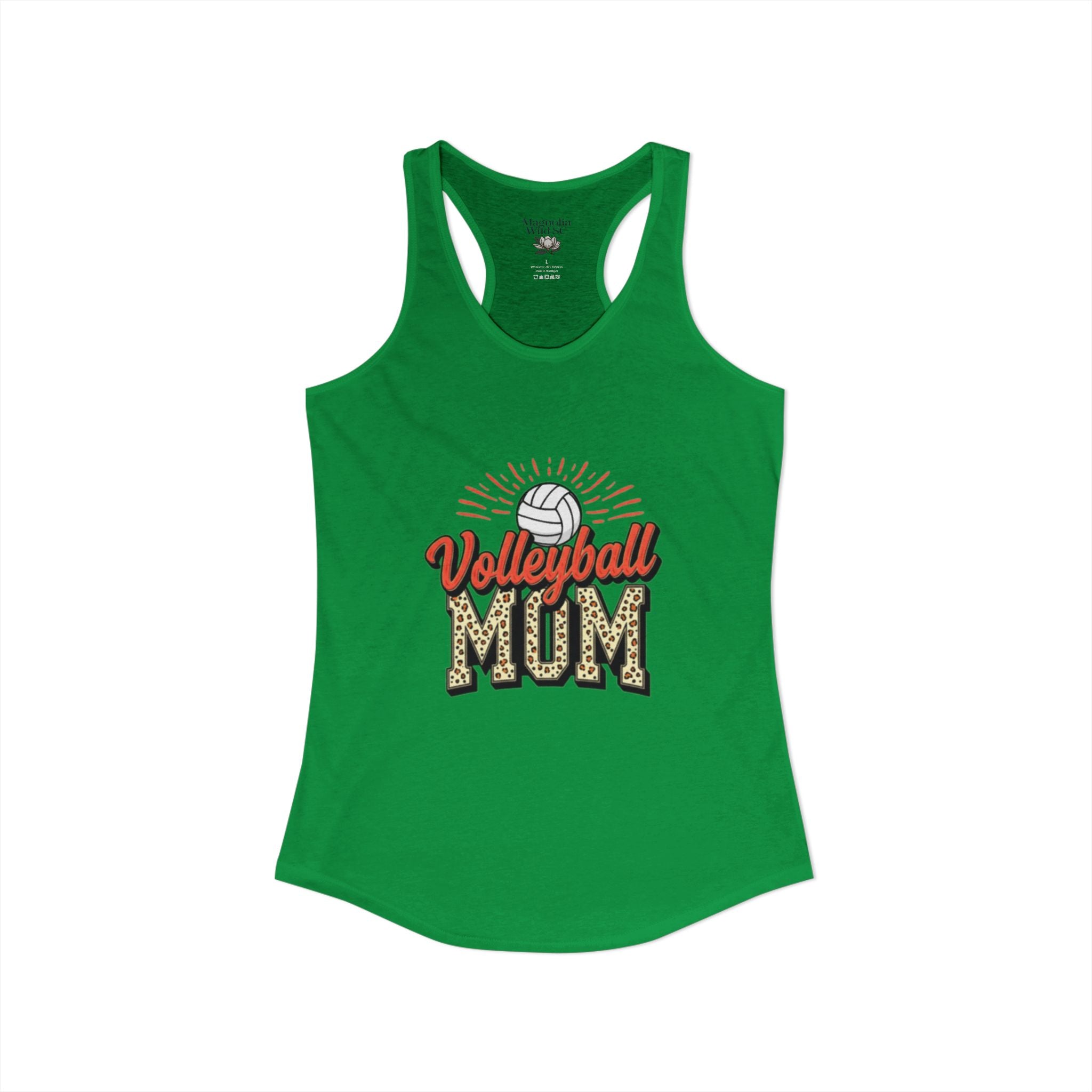 Volleyball Mom Racerback Tank – Personalized Name & Number Option | Lightweight Women’s Volleyball Tank Top - Magnolia Wild SC