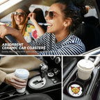Softball Mom Car Coasters – 2 Pack Ceramic Absorbent Cup Holder Inserts with Cork Base - Magnolia Wild SC