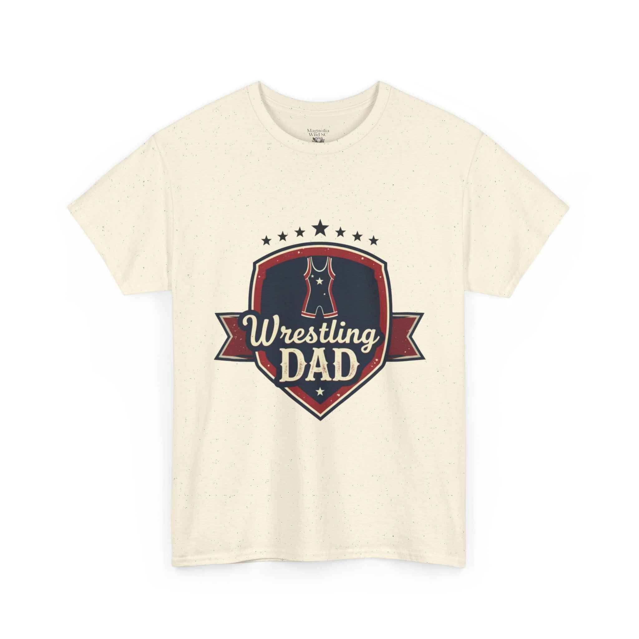 Retro Badge Style: The Vintage Wrestling Dad Shield Tee