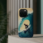 Surfer Riding a Wave iPhone Case — Magnetic Impact-Resistant - Magnolia Wild SC