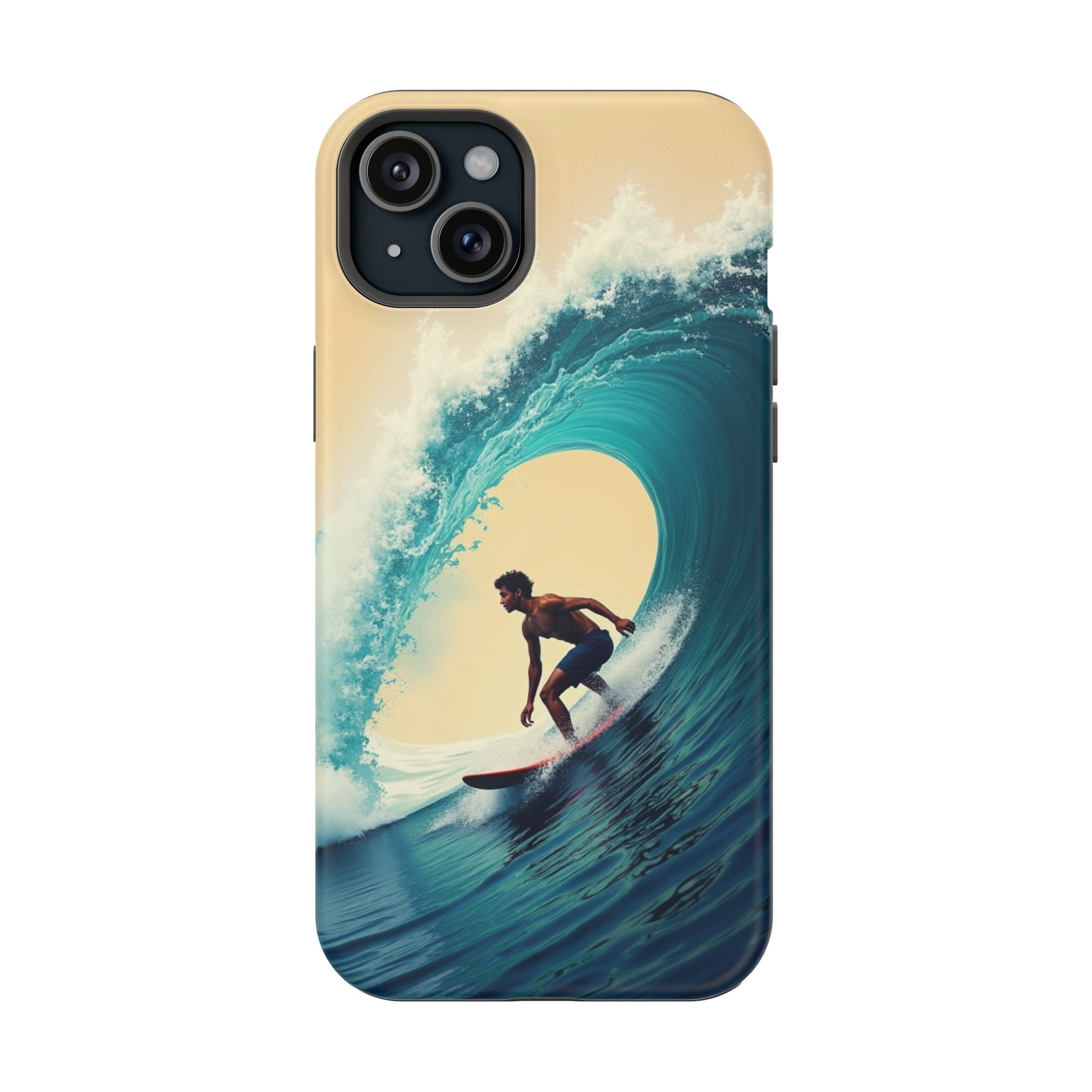 Surfer Riding a Wave iPhone Case — Magnetic Impact-Resistant - Magnolia Wild SC