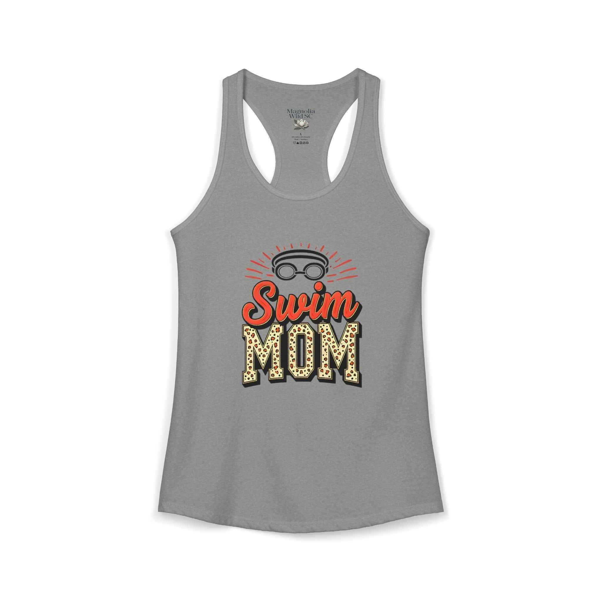 Swim Mom Racerback Tank – Personalized Name & Number Option