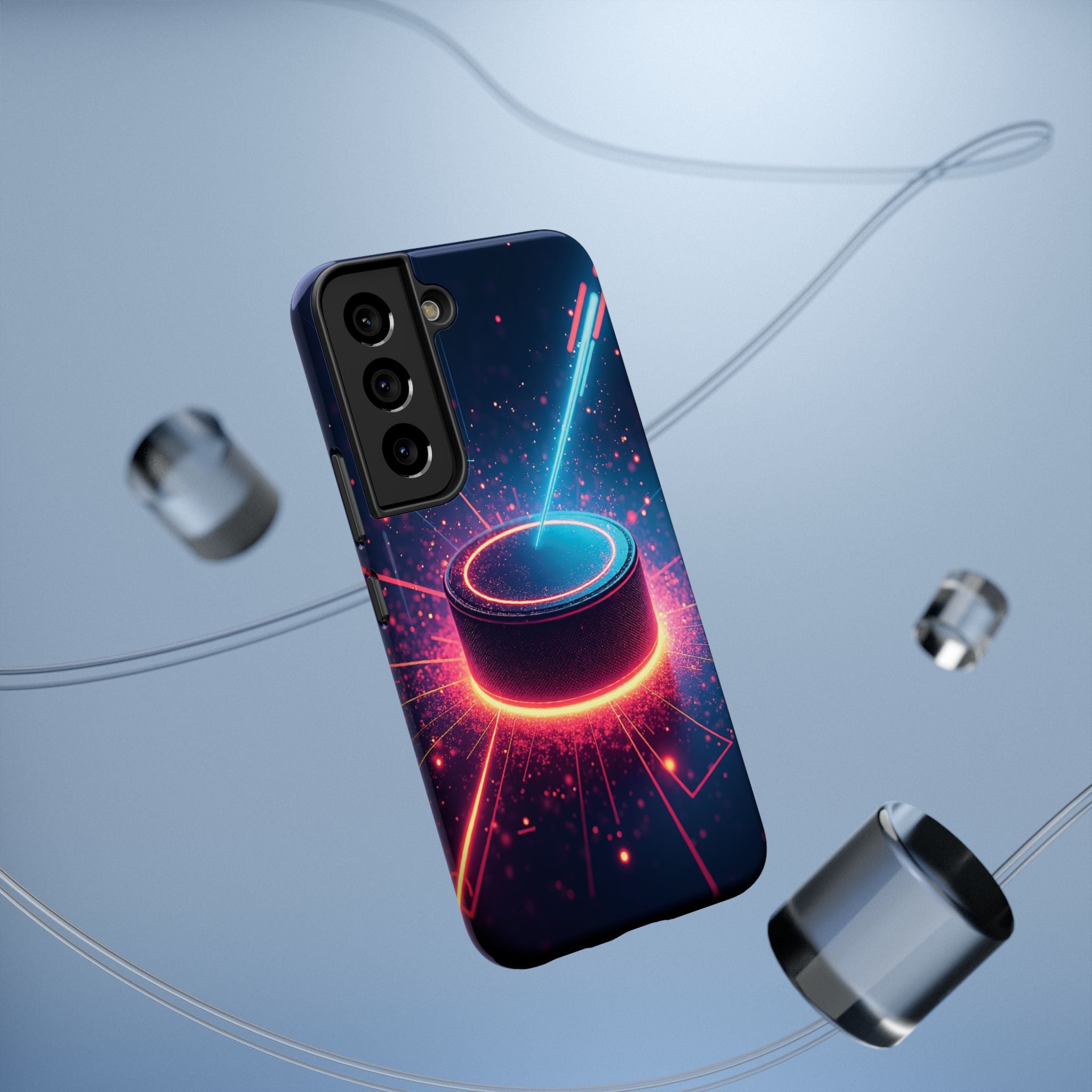 Neon Laser Hockey Puck Impact-Resistant Phone Case - Magnolia Wild SC