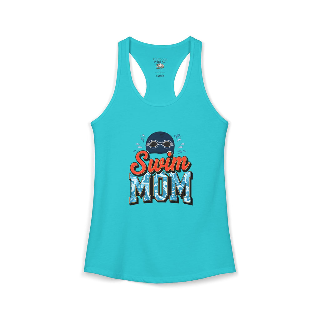 Swim Mom Racerback Tank – Personalized Name & Number Option | Lightweight Women’s Swim Tank Top - Magnolia Wild SC