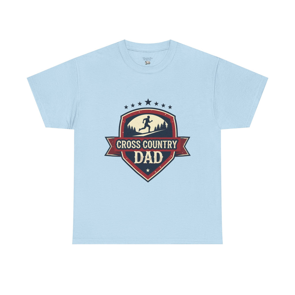 Retro Badge Style: The Vintage Cross Country Dad Shield Tee - Magnolia Wild SC