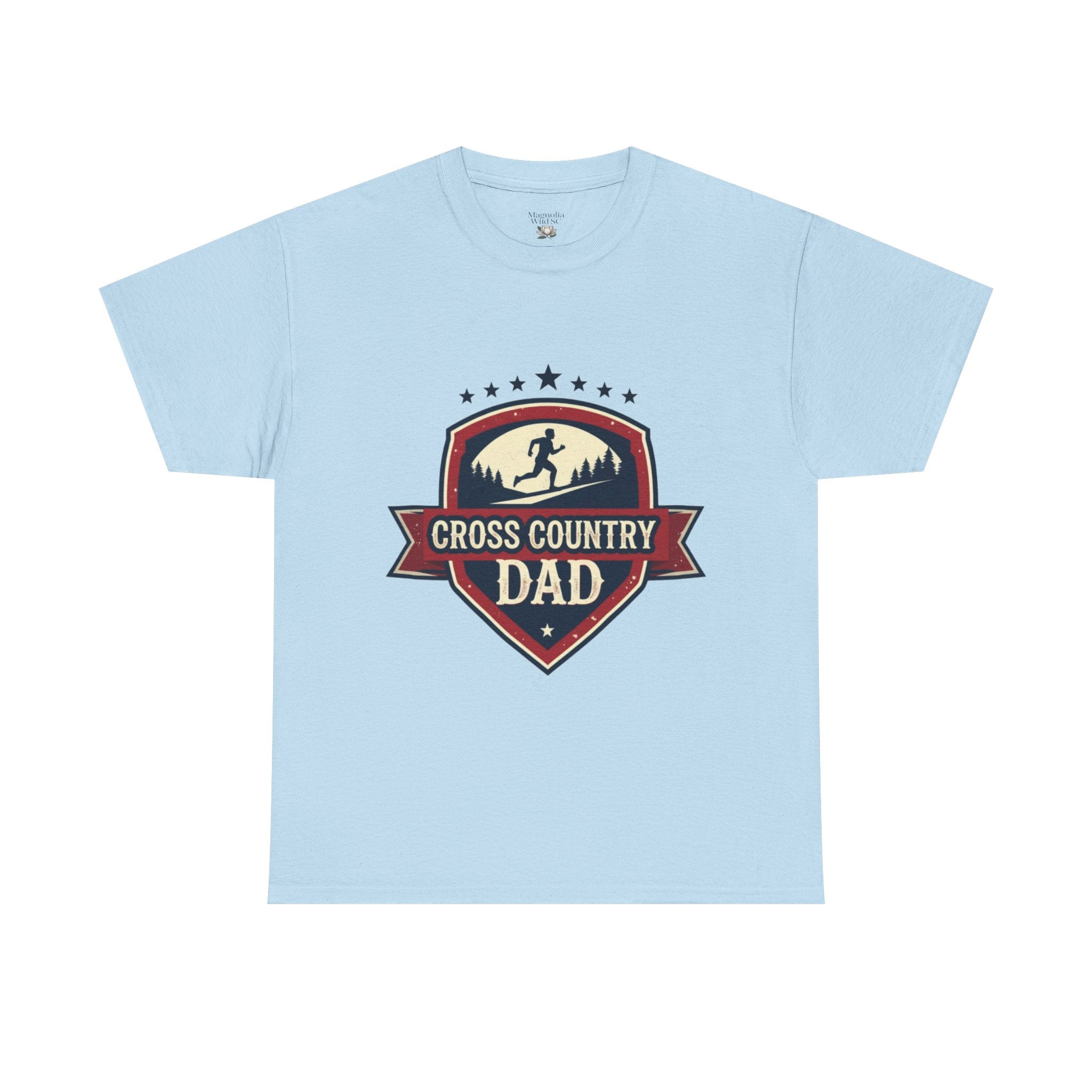 Retro Badge Style: The Vintage Cross Country Dad Shield Tee - Magnolia Wild SC