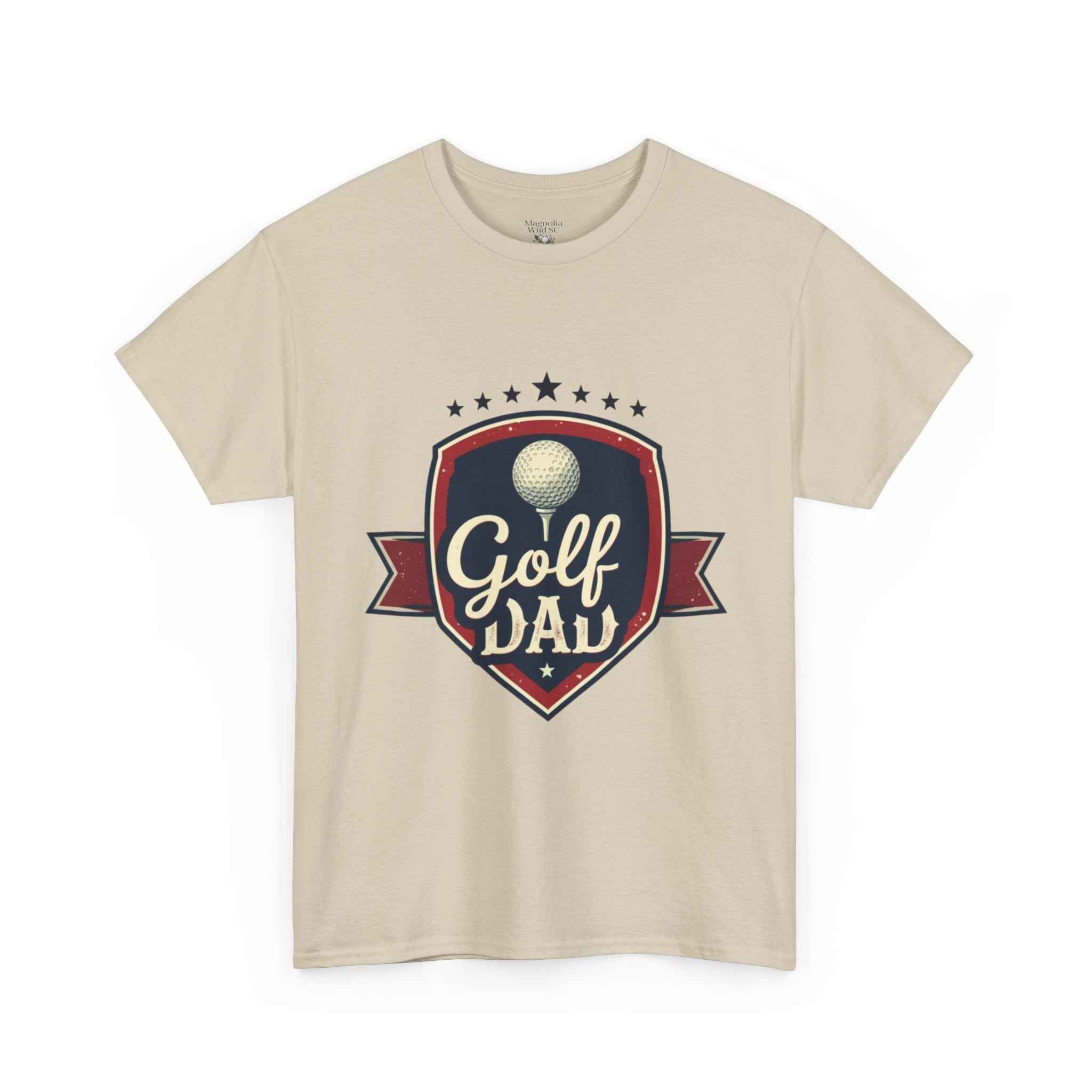 Retro Badge Style: The Vintage Golf Dad Shield Tee
