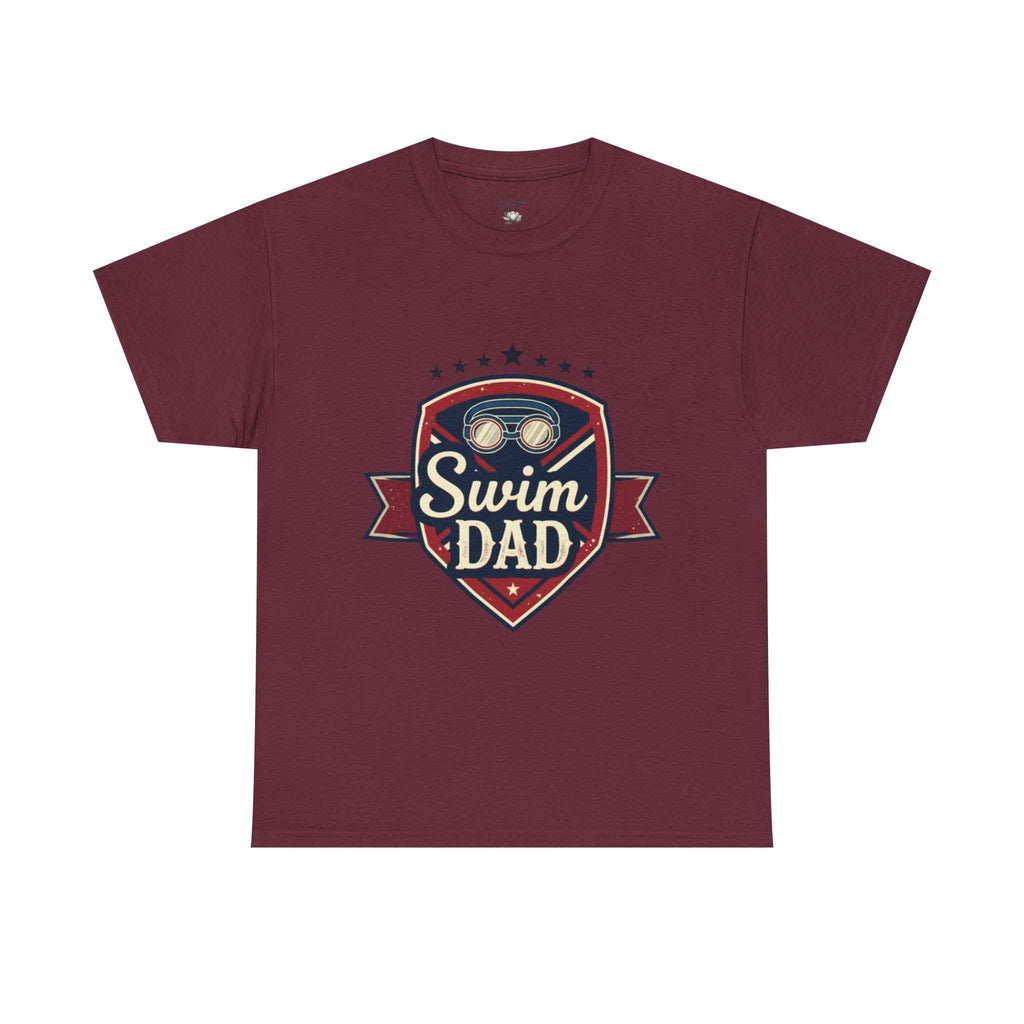 Retro Badge Style: The Vintage Swim Dad Shield Tee