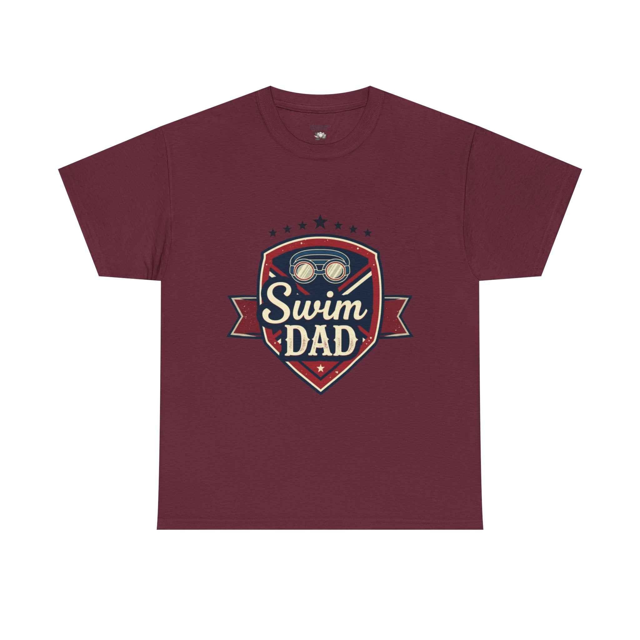 Retro Badge Style: The Vintage Swim Dad Shield Tee