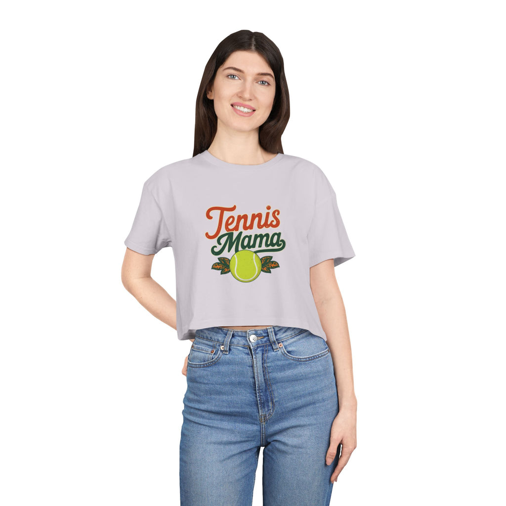 Tennis Mama Crop Tee | Retro Tennis Graphic, Mom Sports Top - Magnolia Wild SC