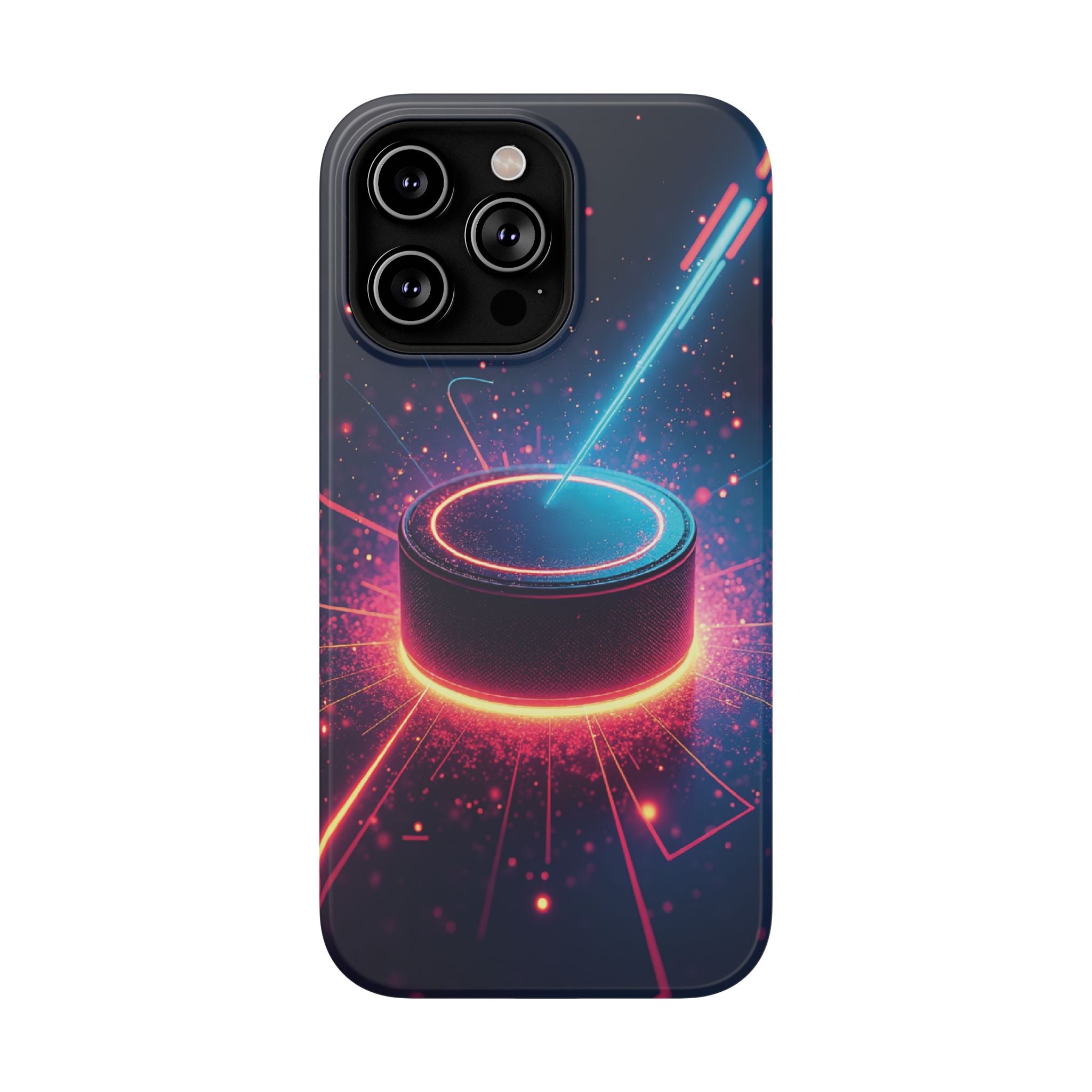 Neon Laser Hockey Puck Impact-Resistant Phone Case - Magnolia Wild SC