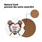 Lacrosse Mom Car Coasters – 2 Pack Ceramic Absorbent Cup Holder Inserts with Cork Base - Magnolia Wild SC