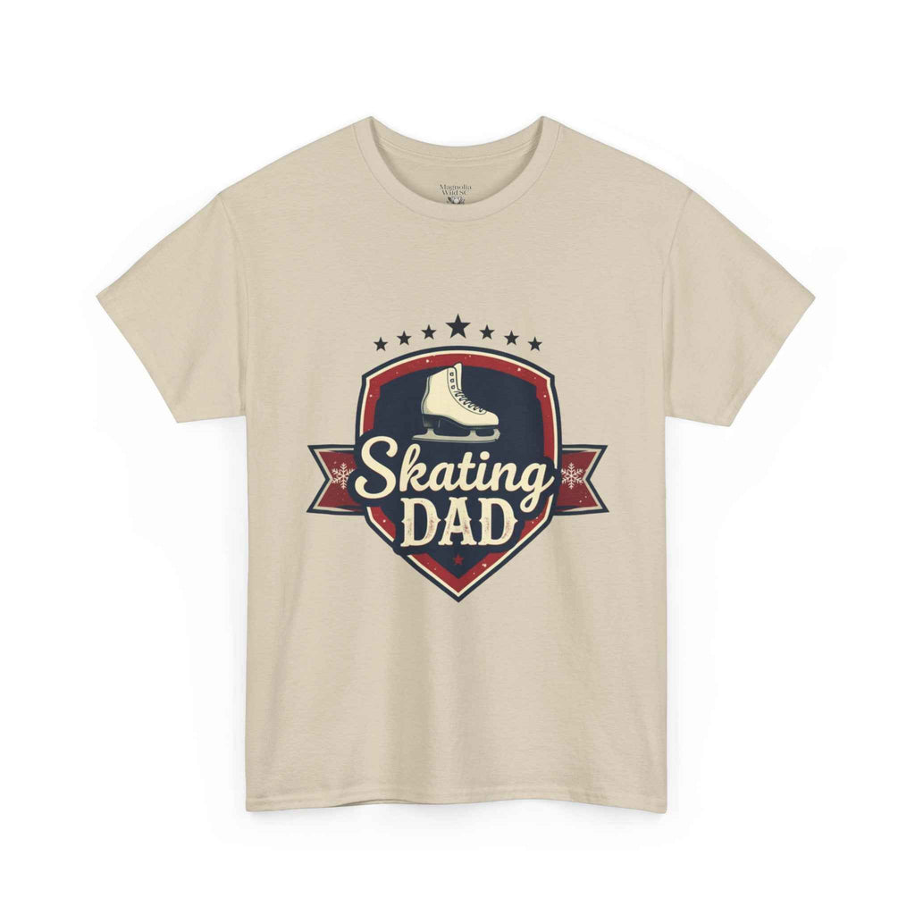 Retro Badge Style: The Vintage Figure Skating Dad Shield Tee