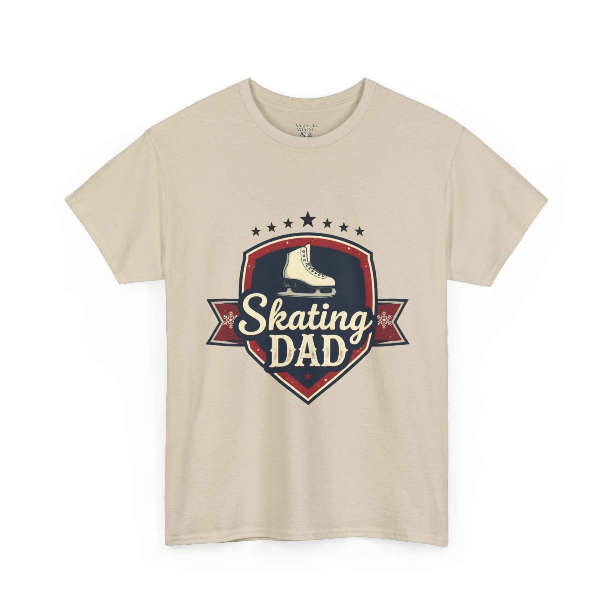 Retro Badge Style: The Vintage Figure Skating Dad Shield Tee