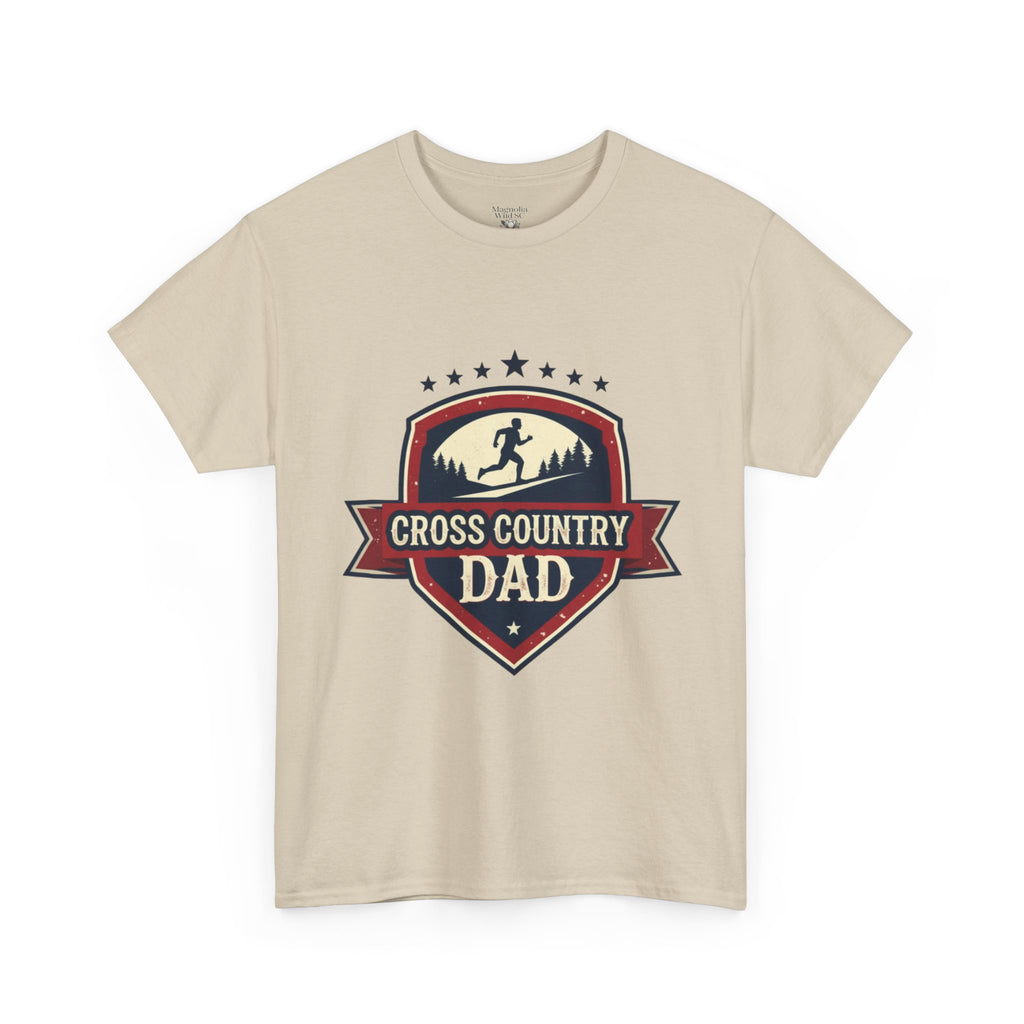 Retro Badge Style: The Vintage Cross Country Dad Shield Tee - Magnolia Wild SC