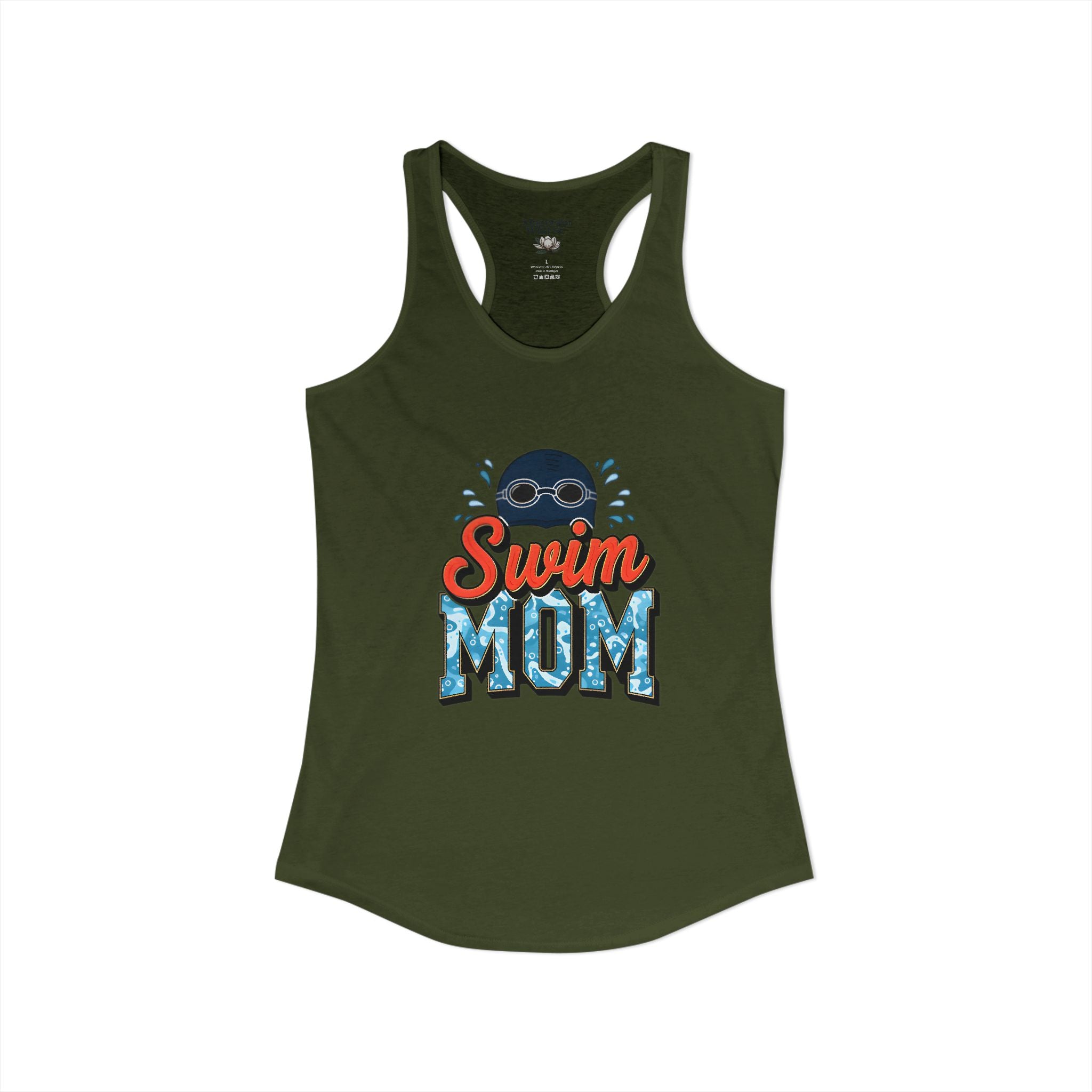 Swim Mom Racerback Tank – Personalized Name & Number Option | Lightweight Women’s Swim Tank Top - Magnolia Wild SC