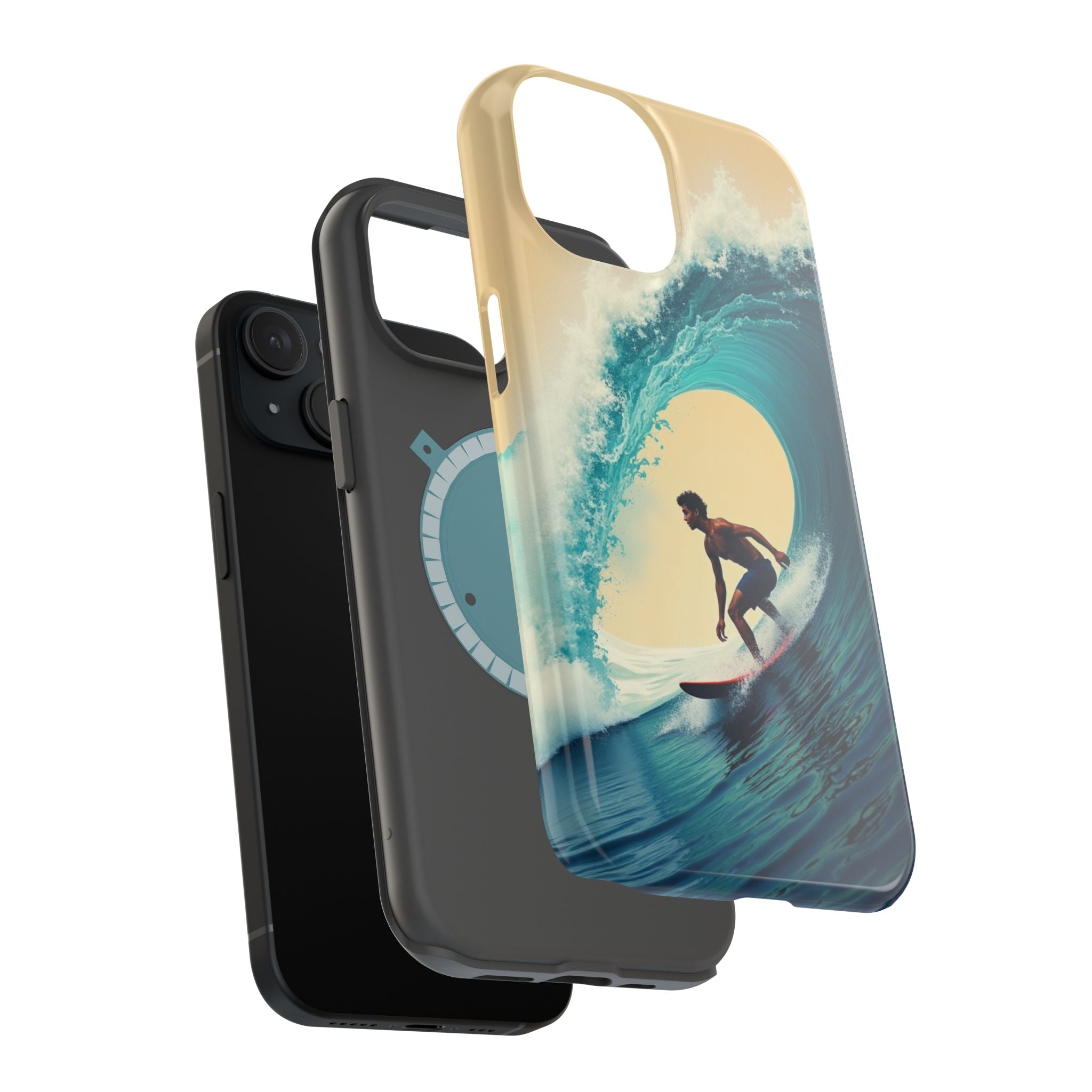 Surfer Riding a Wave iPhone Case — Magnetic Impact-Resistant - Magnolia Wild SC