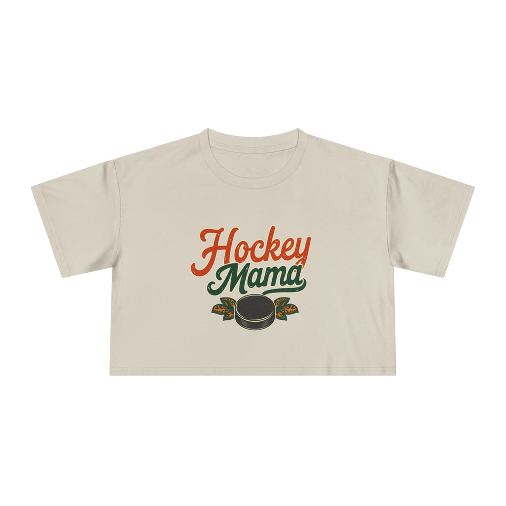 Hockey Mama Crop Tee | Retro Hockey Graphic, Mom Sports Top - Magnolia Wild SC