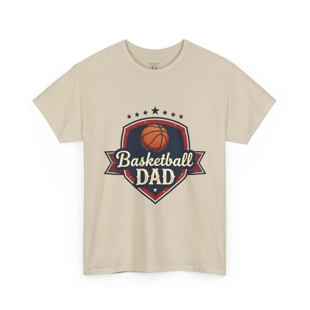Retro Court Style: The Vintage Basketball Dad Shield Tee - Magnolia Wild SC