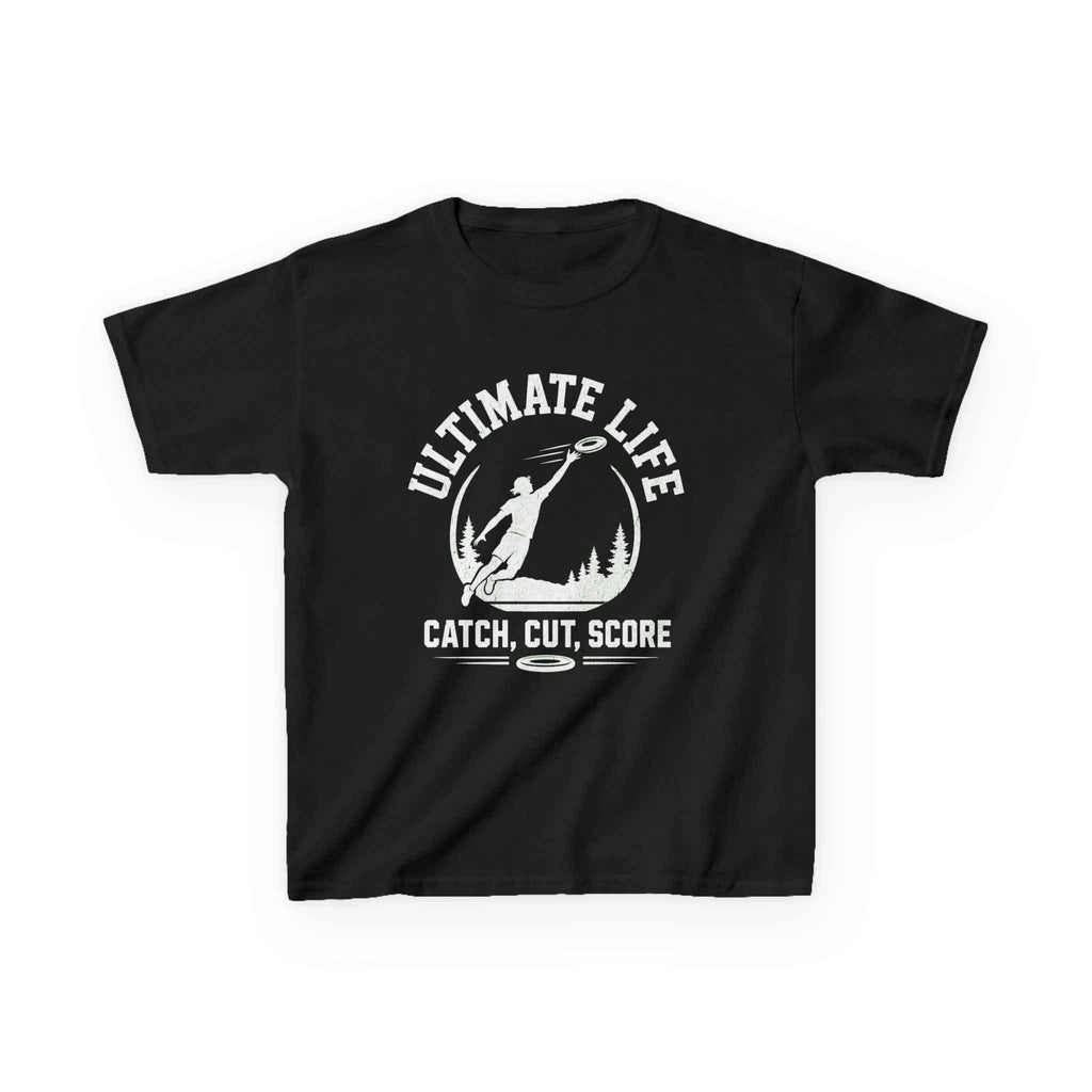 Ultimate Life Kids Tee — “Catch, Cut, Score” Ultimate Frisbee Youth Shirt