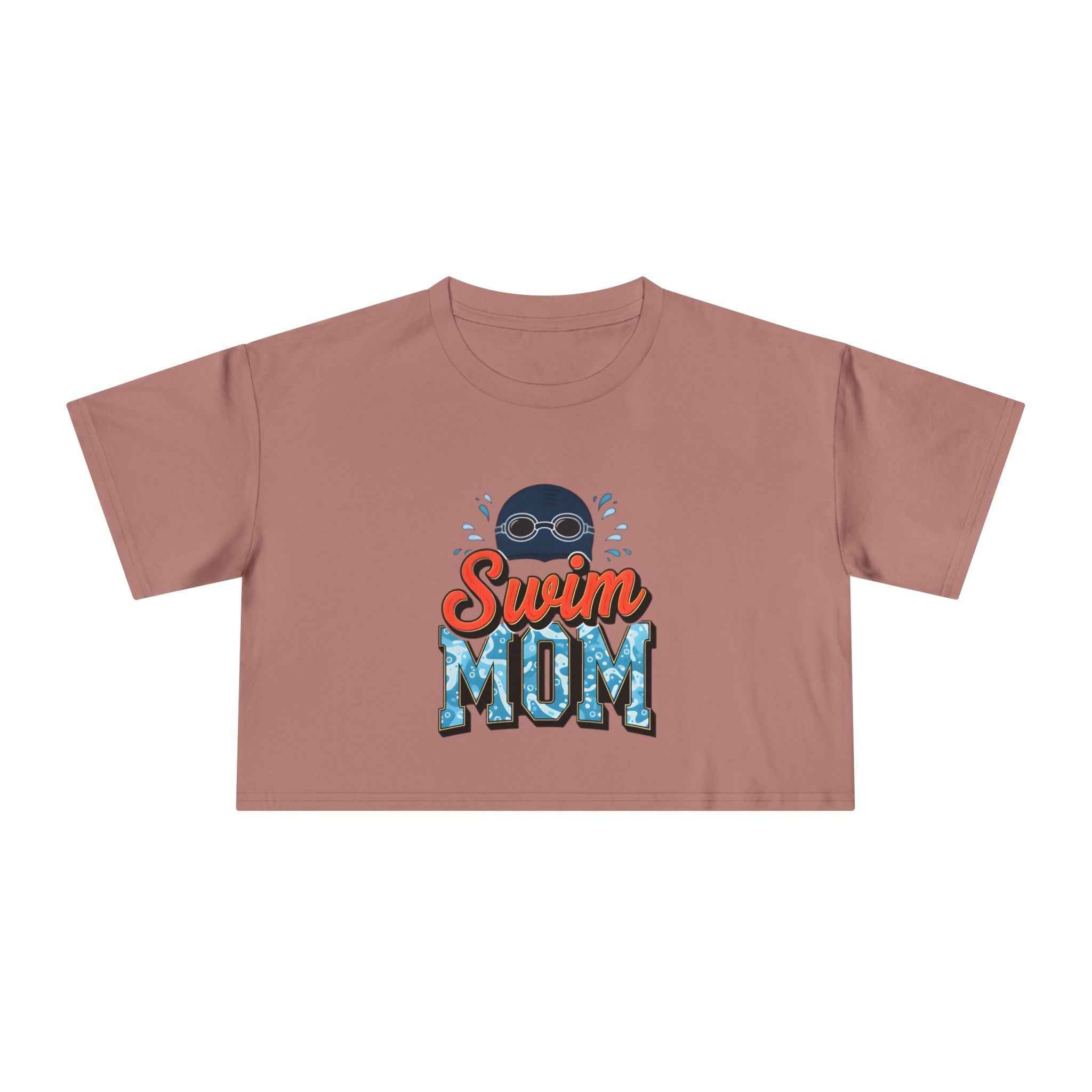 Swim Mom Print Crop Tee