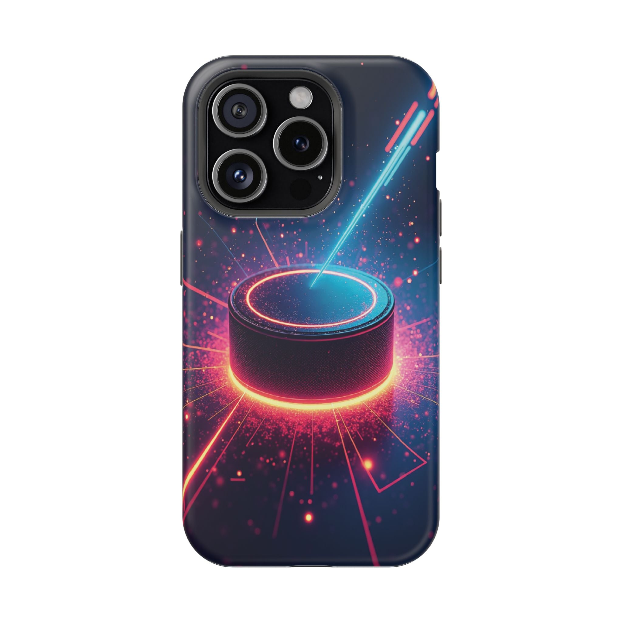 Neon Laser Hockey Puck Impact-Resistant Phone Case - Magnolia Wild SC