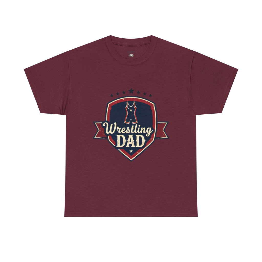 Retro Badge Style: The Vintage Wrestling Dad Shield Tee