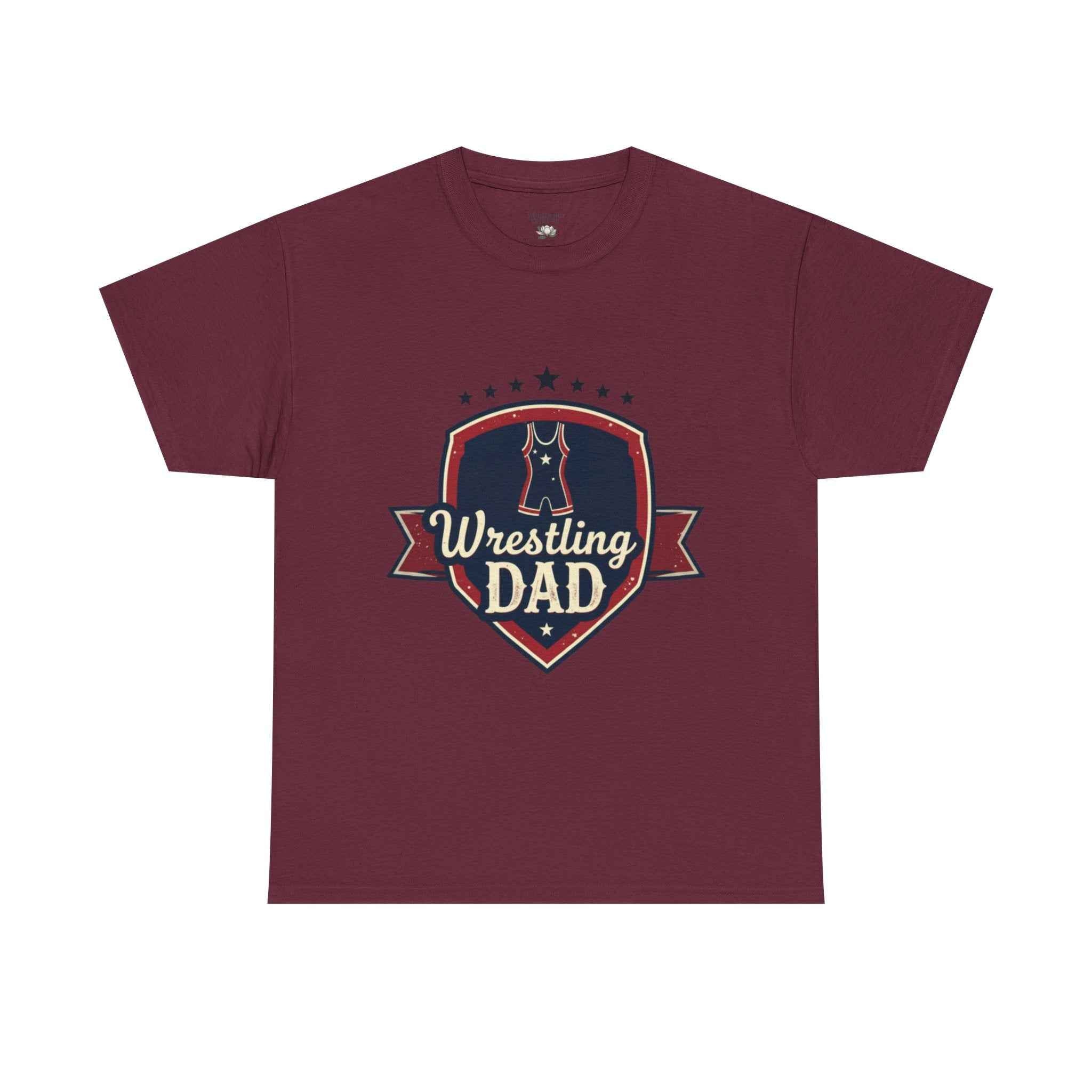 Retro Badge Style: The Vintage Wrestling Dad Shield Tee