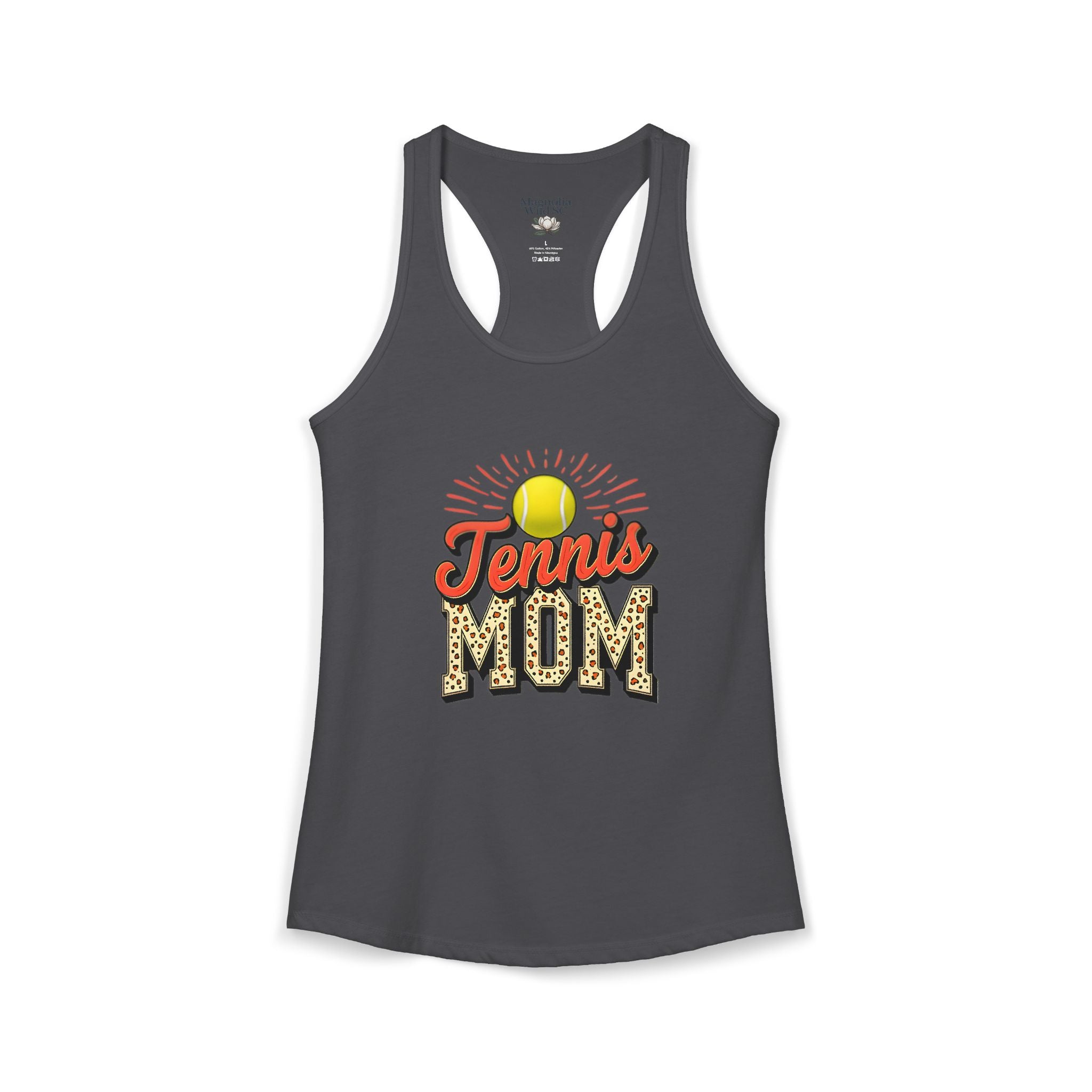 Mom Tennis Mom Racerback Tank – Personalized Name & Number Option | Lightweight Women’s Tennis Tank Top - Magnolia Wild SC