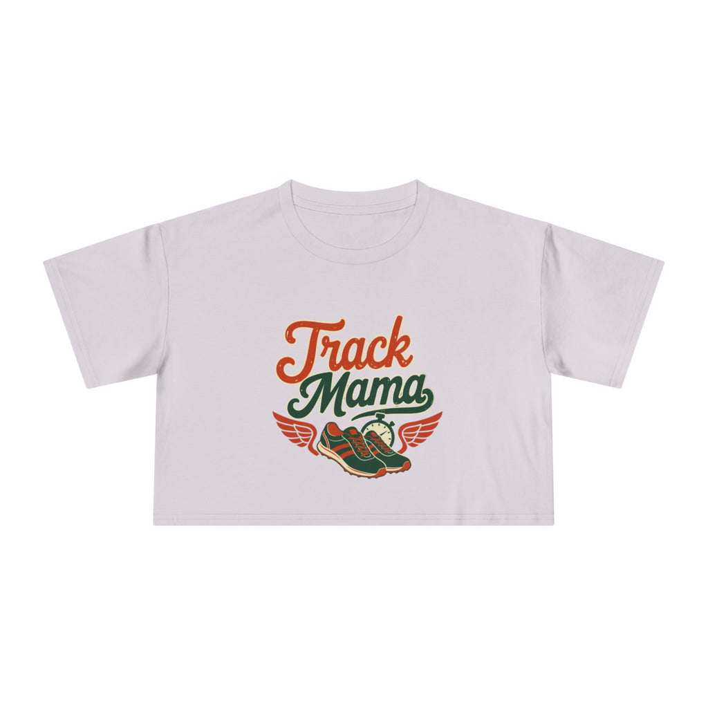 Track Mama Crop Tee | Retro Track and Field Graphic, Mom Sports Top - Magnolia Wild SC