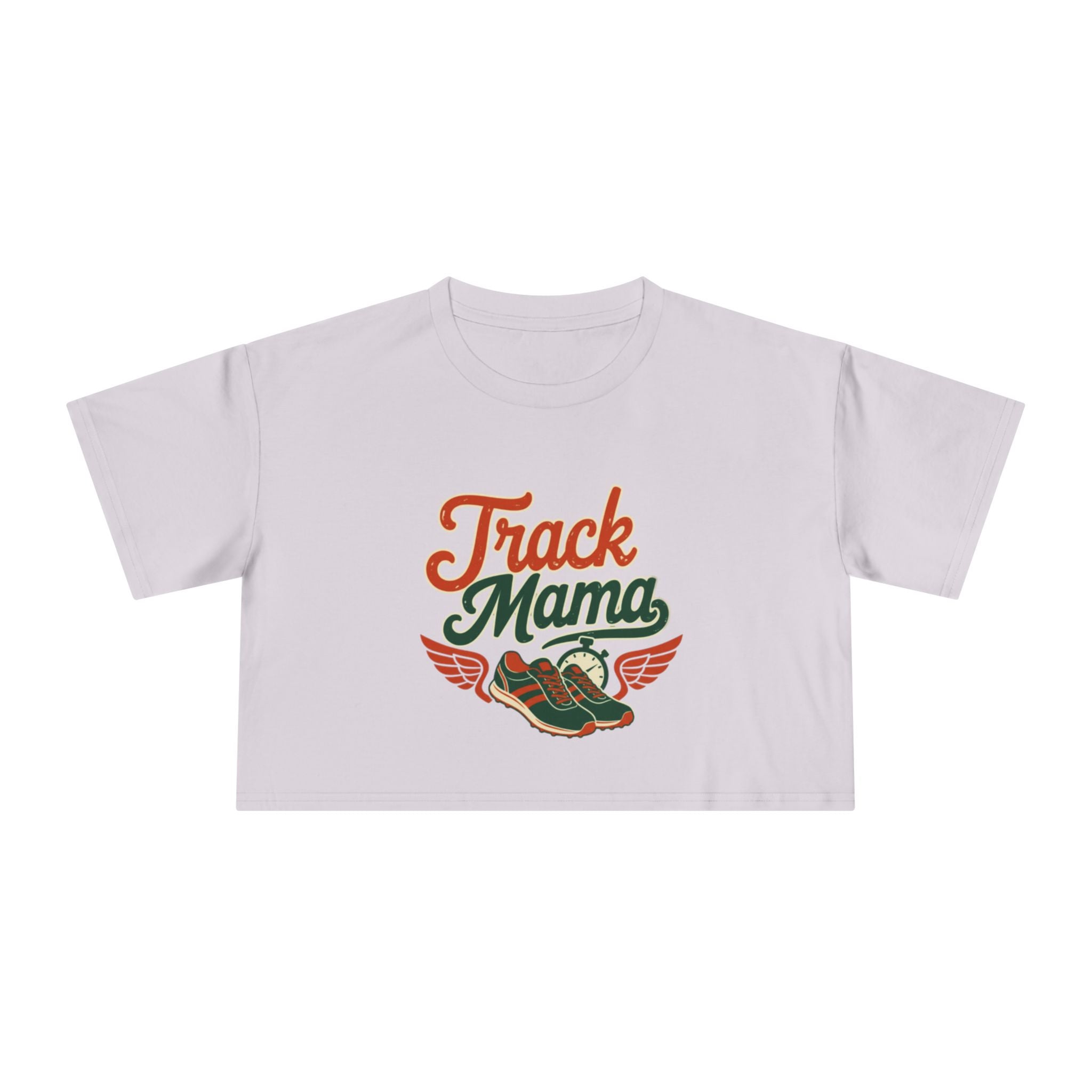 Track Mama Crop Tee | Retro Track and Field Graphic, Mom Sports Top - Magnolia Wild SC