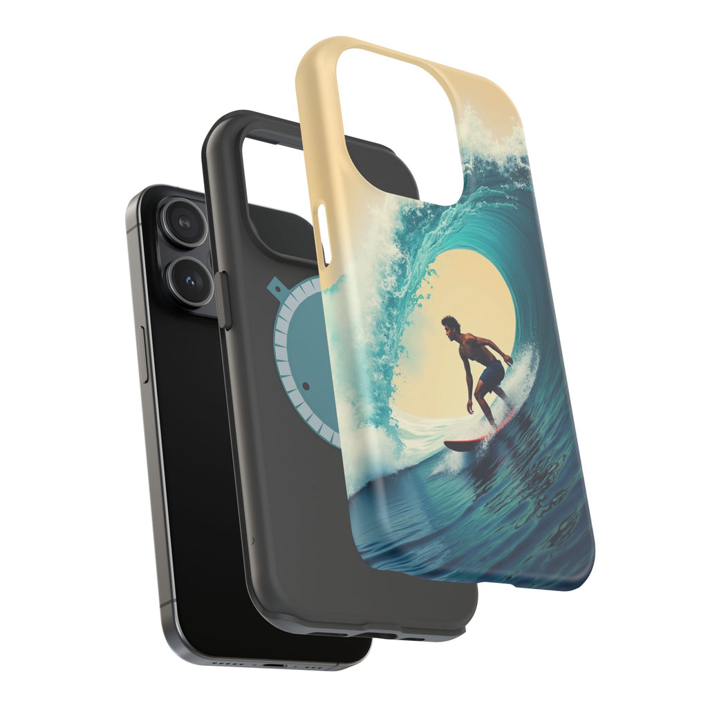 Surfer Riding a Wave iPhone Case — Magnetic Impact-Resistant - Magnolia Wild SC