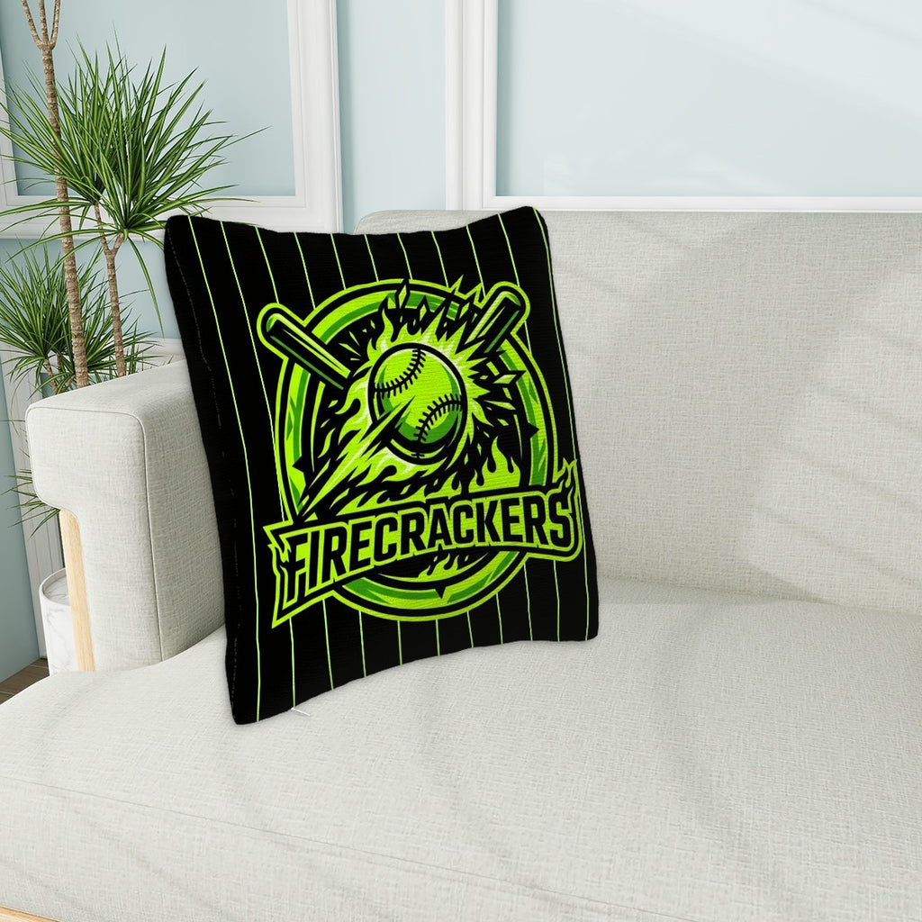 Custom Pinstripe Sports Pillow — Personalized Team Logo, Player Name & Number - Magnolia Wild SC