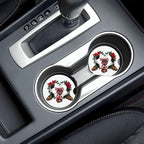 Soccer Mom Car Coasters – 2 Pack Ceramic Absorbent Cup Holder Inserts with Cork Base - Magnolia Wild SC