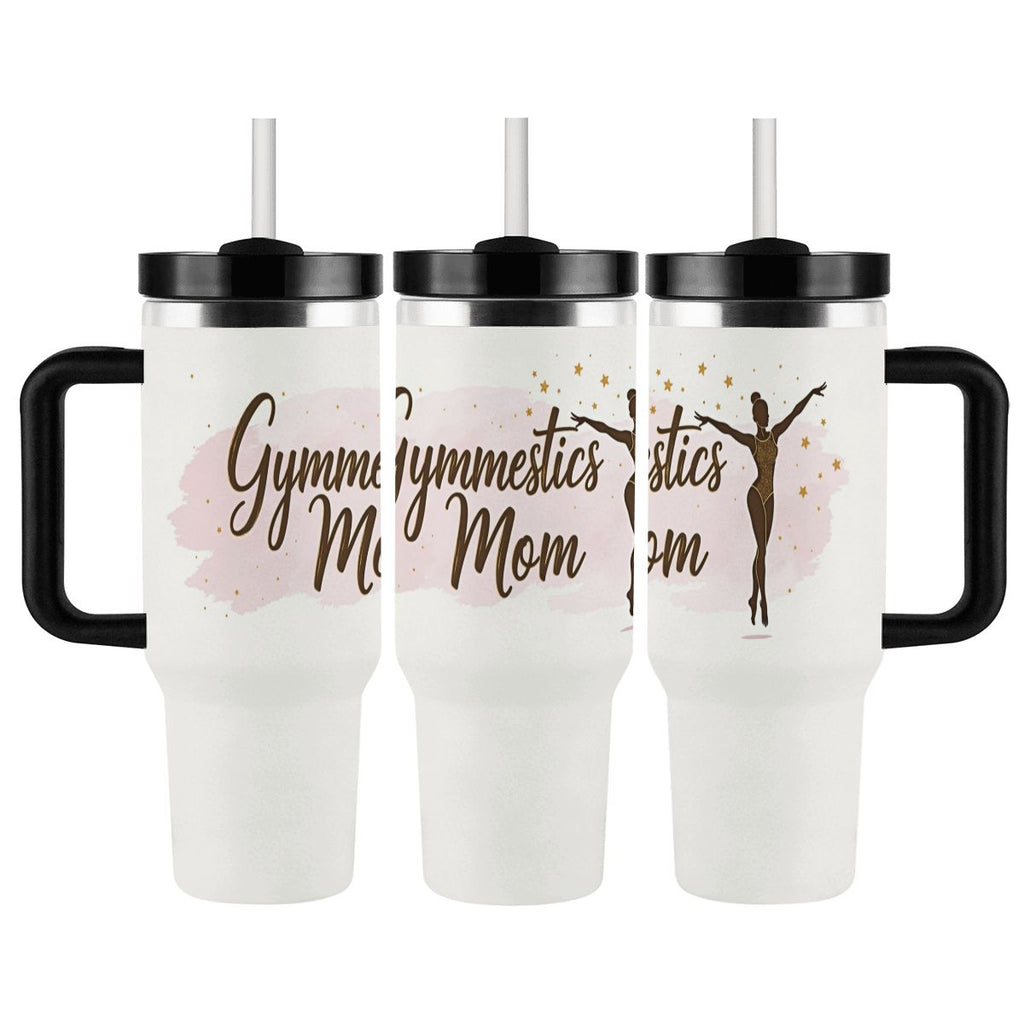 Elegant Watercolor Gymnastics Mom 40oz Tumbler with Handle and Straw - Magnolia Wild SC