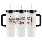 Elegant Watercolor Gymnastics Mom 40oz Tumbler with Handle and Straw - Magnolia Wild SC