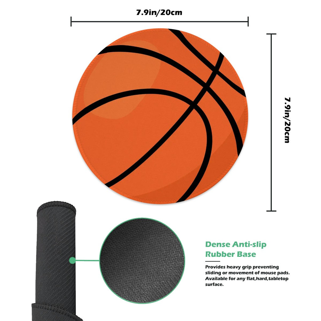 Basketball-Shaped Mouse Pad – Non-Slip Round Basketball Mouse Pad - Magnolia Wild SC